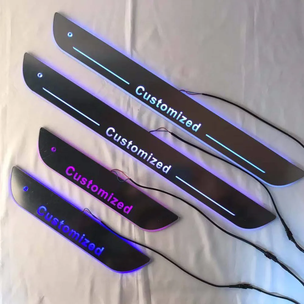 

Osmrk led moving door scuff for Iveco dynamic door sill plate flat lining overlays flowing light multi colors