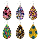 SOMESOOR африканская ткань печать Анкара слеза каплевидные деревянные серьги богемные афроцентрические этнические геометрические Висячие ювелирные изделия для женщин подарок