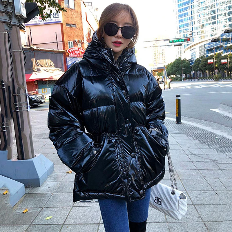 New Winter Women's Jacket hooded parka Bright Colors Insulated Puffy Coat collar hooded Parka Loose waist Belt outwear M192