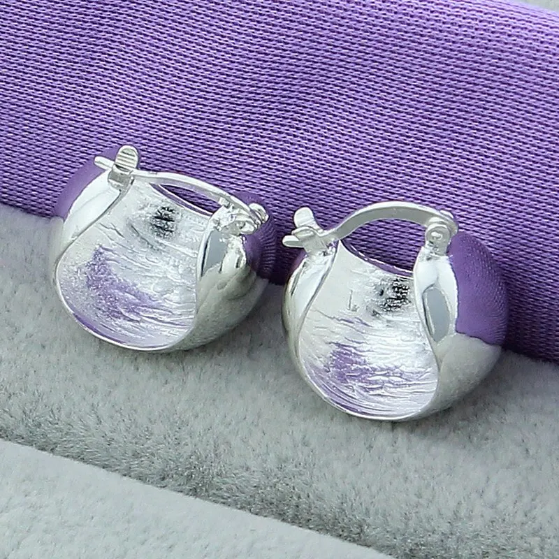 

Wholesale 925 Sterling Silver Fashion Round Studs Earrings For Women Girls Gift Wedding Party Jewelry Accessories