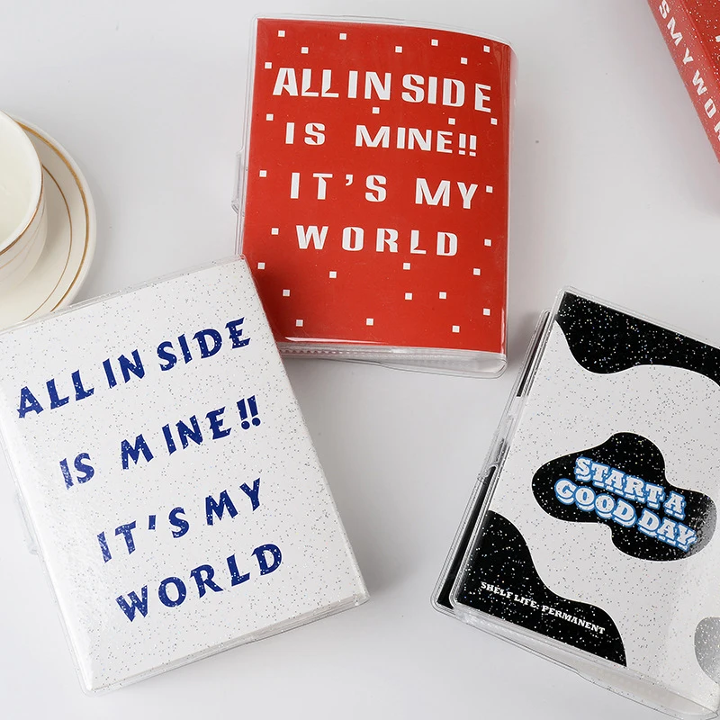 

32/64 Pockets Giltter Photo Album 3/5inch Photocard Holder Hollow Love Polaroid Album Card Bag instax mini album photocard album