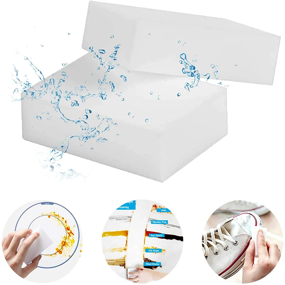 

50/100pcs Melamine Sponge Magic Sponge Eraser Dust Cleaner Wipe Cloth White Cleaner Nano Cleaner Wholesale 10x6x2cm