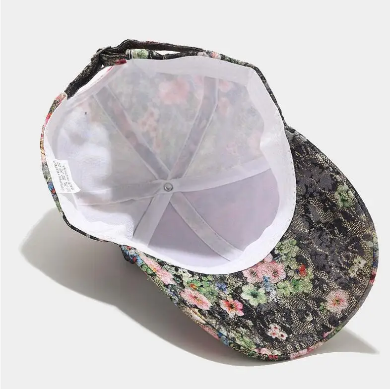 Высокое качество кружевная отделка бейсболка с цветами модная шляпа c вышивкой