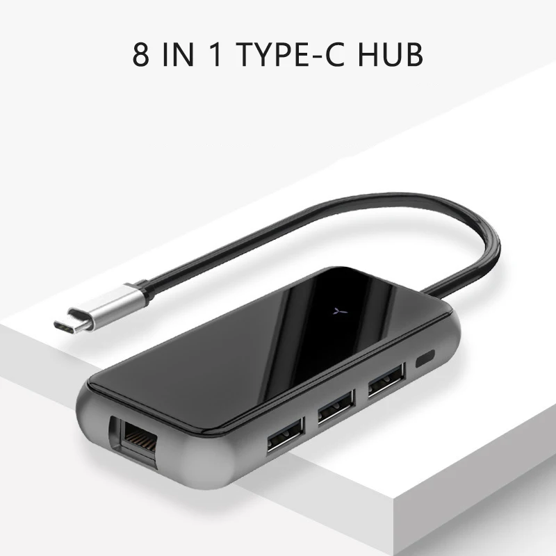 Док станция для ноутбука USB C 3 0 HDMI RJ45 PD SD/TF хаб Macbook Pro HP DELL Surface Lenovo Samsung док