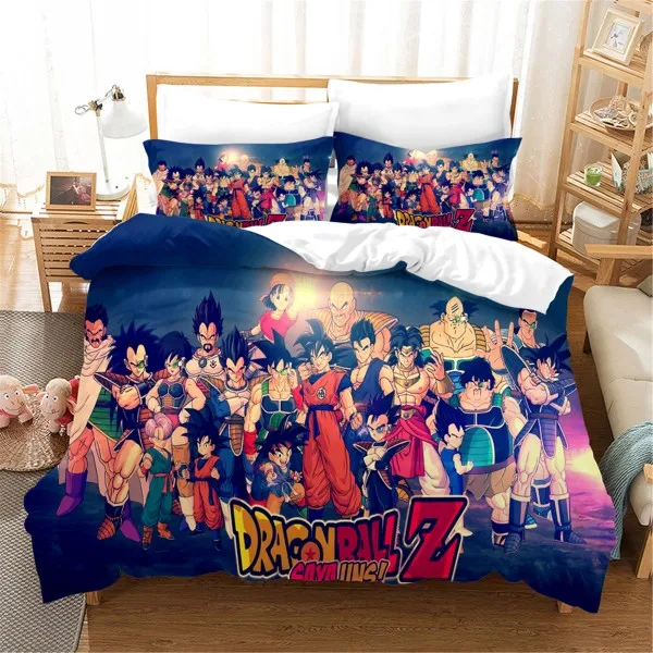 Color-2 Мультфильм Dragon Ball 3D комплект из одеяла с принтом для мальчика, Комплект постельного белья queen King домашнее пуховое одеяло крышка наволочками, Комплект постельного белья для очень больших и постельное белье с аниме комплект 2/3 предмета в комплекте - Цвет: Color-2