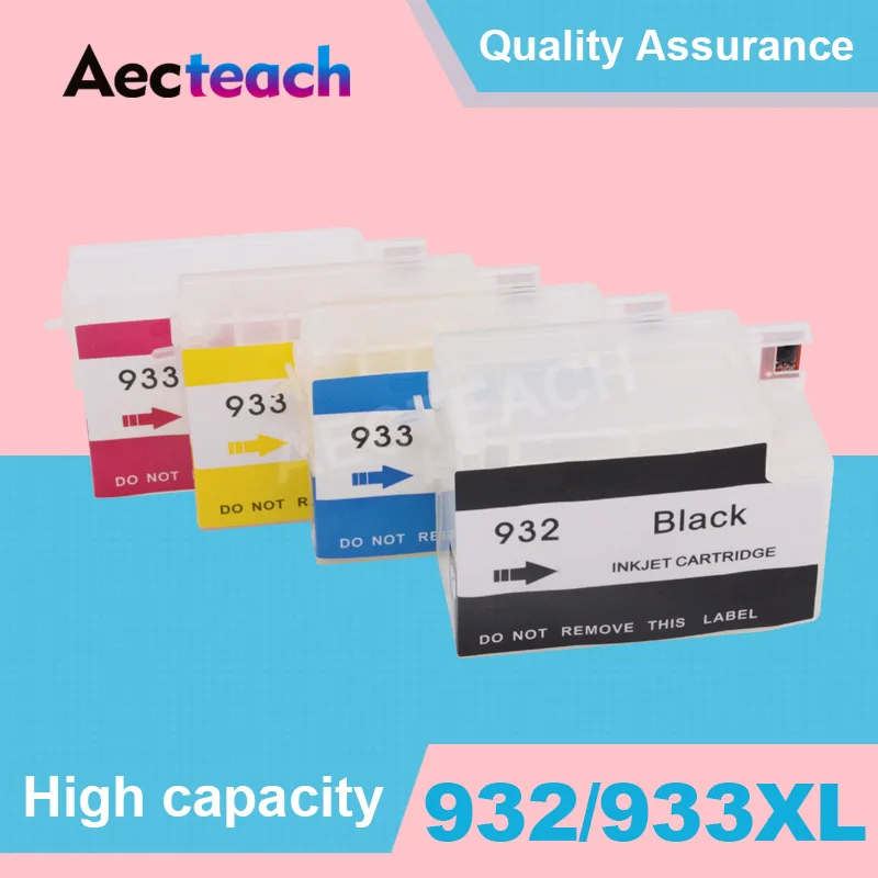 Aecteach 4 цвета пустой чернильный картридж для hp 932 XL Officejet 6100 6600 6700 7110 7610 7612 принтер |