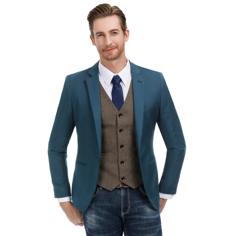 

Men Blazer Coat Classic Single Breasted One-Button Notch Lapel Blazer Business Evening Office Work Wear Coat Male Pure Color