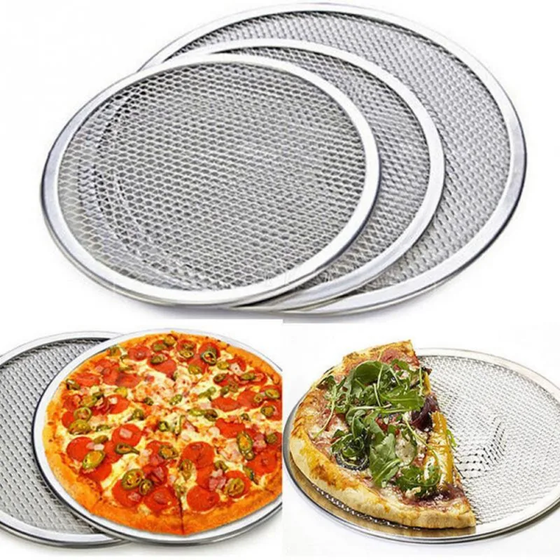 Baking Tray for Round Aluminum Pizza DIY Screen Metal Net Non-stick Mold For Oven | Дом и сад