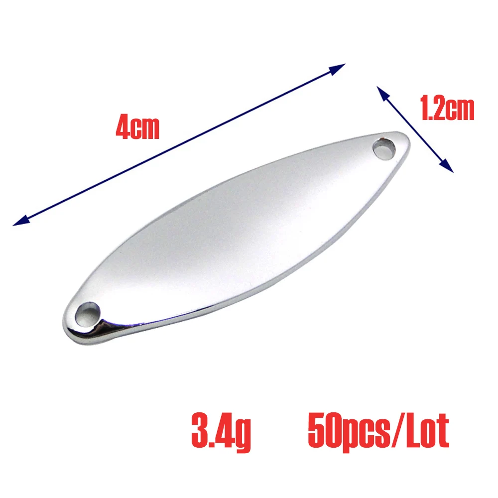 3.4g-- 50pcs Jerry 50 шт., 1,2 г, 1,6 г, 2,6 г, 3,4 г, пустые ложки для форели, Неокрашенная зона, сверхлегкие спиннинговые блесны для рыбалки - Цвет: 3.4g-- 50pcs