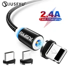 Магнитный кабель Micro USB 2 м для iPhone 7 8 Samsung Android Быстрая зарядка USB Type C кабель магнитное зарядное устройство провод шнур