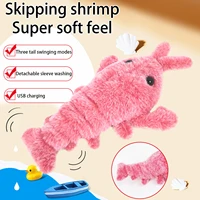 electric jumping cat toy shrimp moving simulation lobster electronic plush toys for pet dog cat children stuffed animal toy