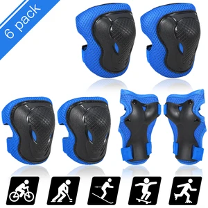 Kids Knee Pads Set 6 in 1 Protective Gear Kit Knee Elbow Pads with Wrist Guards Sports Safety Protection Pads for Roller Skating Kids Knee Pads Set 6 in 1 Protective Gear Kit Knee Elbow Pads with Wrist Guards Sports Safety Protection Pads for Roller Skating