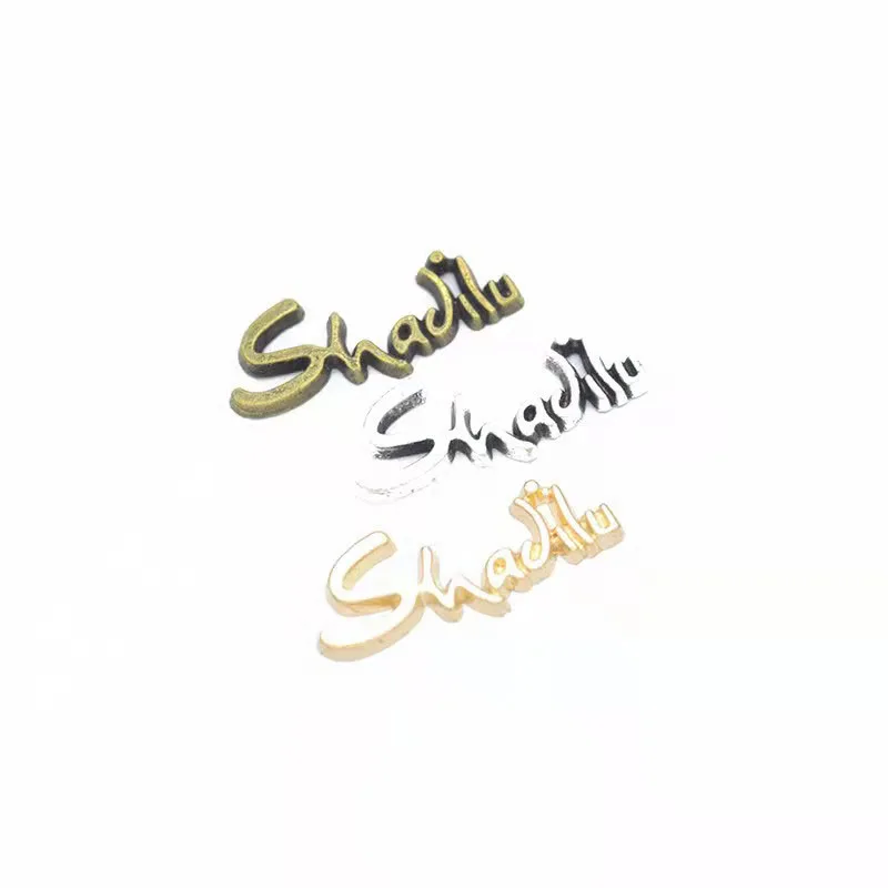 Подвеска Shajilu с буквами из металлического сплава с покрытием, Ювелирная фурнитура для поделок «сделай сам», 20 шт., 24 Х9 мм, 3 цвета