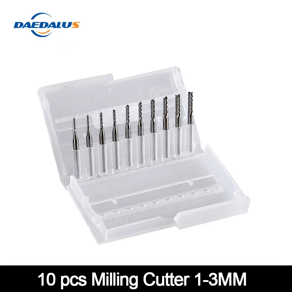 10 шт. фреза из сплава 1-3 мм миниатюрная для печатной платы электрическая дрель