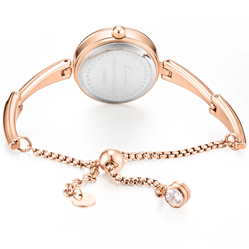 Kimio брендовые ЖЕНСКИЕ НАРЯДНЫЕ часы часы-браслет из нержавеющей стали градиент