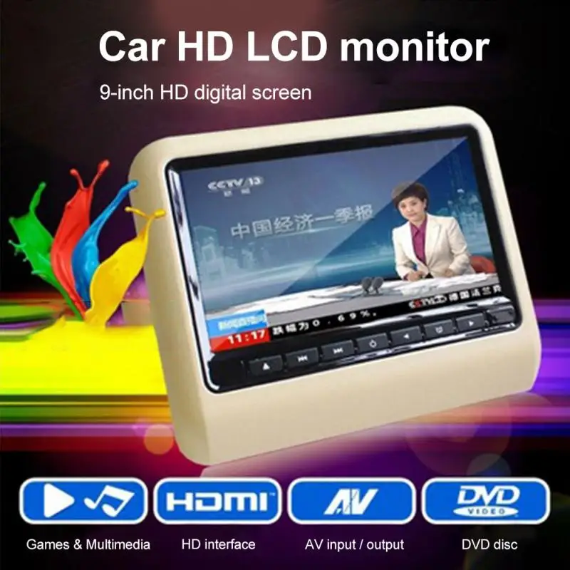 9 дюймов автомобильный монитор TFT lcd HD дисплей цифровой 16:9 800*480 экран