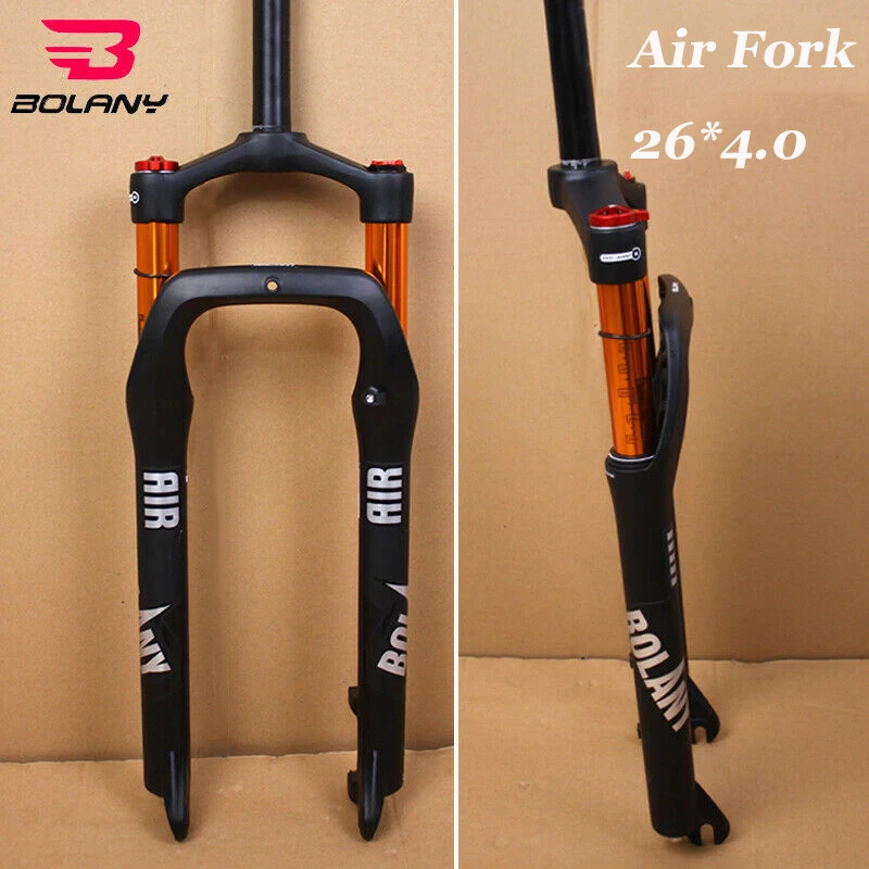 Подвесная вилка BOLANY MTB 26*4," Воздушный амортизатор 1-1/8" Пляжный Снежный велосипед 120 мм TravCel 9 мм QR 1-1/8 безрезьная вилка для горного жира