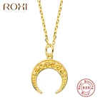 ROXI узор полумесяц, подвеска, колье для женщин, настоящее цепи рога ожерелье ювелирных изделий цепи стерлингового серебра 925 колье ожерелье