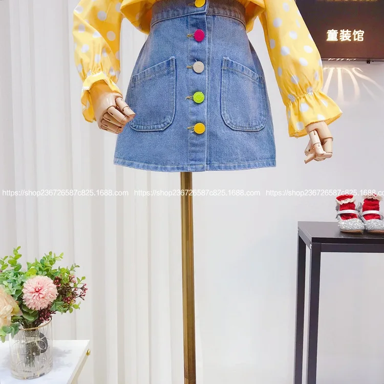 Джинсовая юбка для девочек коллекция 2020 года сезон весна новый стиль иностранный