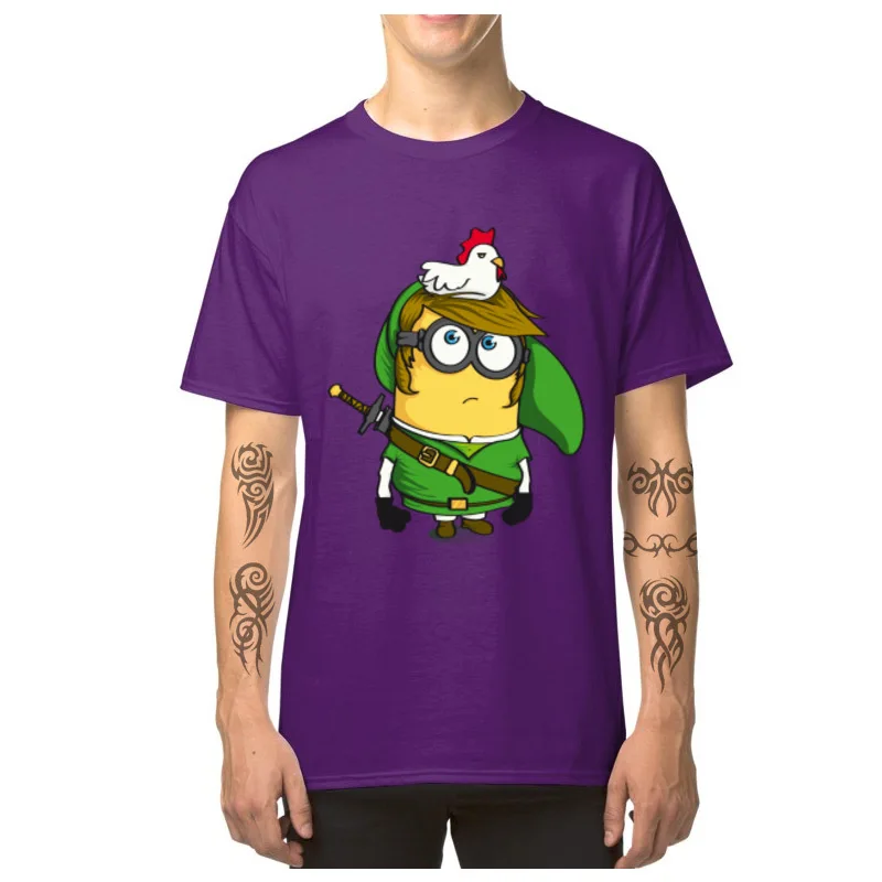 Милая ссылка Миньон футболка для мужчин легенда о Зельде футболки игровые вырез