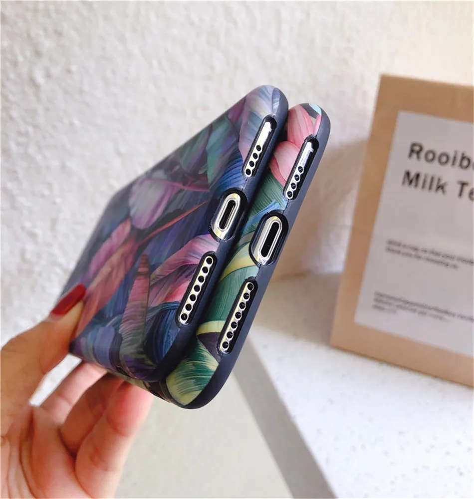 Lovebay чехол для телефона для iPhone 11 6 6 S 7 8 Plus X XR XS 11Pro Max растения банан зеленый лист мягкий IMD Для iPhone X задняя крышка Чехлы