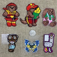 cartoon animal embroidery bear butterfly horse patches stickers mix hot melt adhesive iron on stripes diy clothing accessory