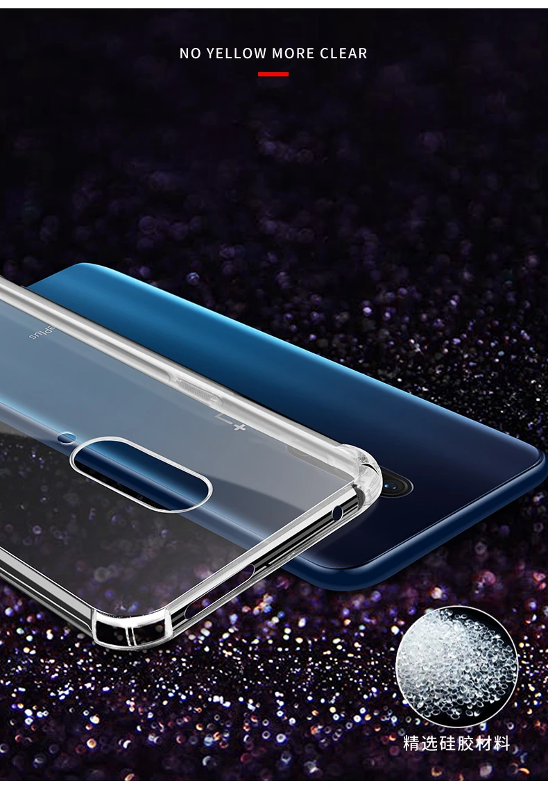 Для oneplus 7 pro чехол анти-осенний Мягкий ТПУ силиконовый чехол для oneplus 1,5 мм толстый прозрачный чехол для oneplus 7 pro