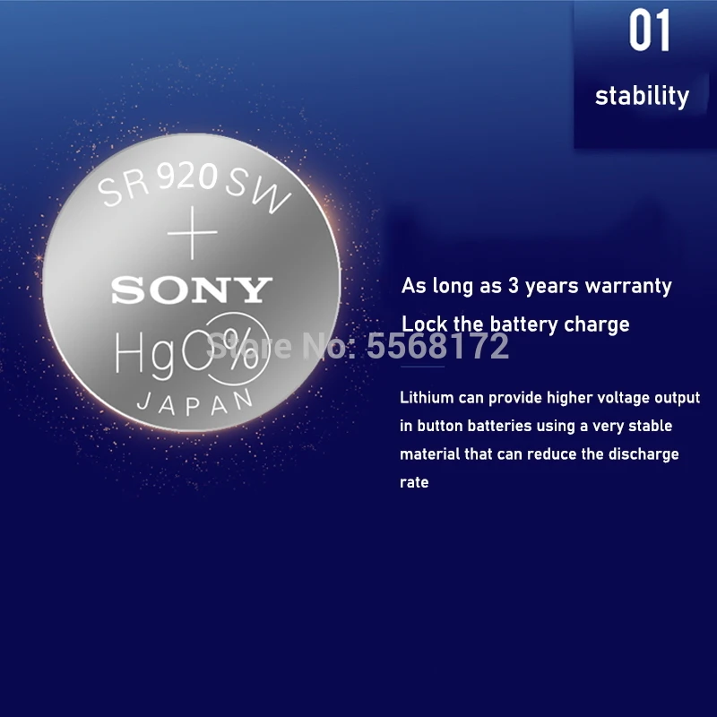 5 шт./лот 100% оригинальный 371 SR920SW 920 SR920 1 55 V батарейка для часов Кнопочная монетная