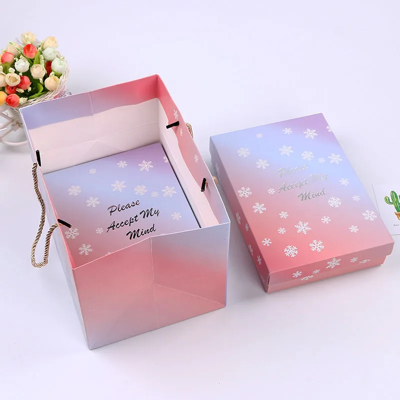 Бумажная коробка бронзовая Розовая 6-зернистая Лунная для торта Tiandigai