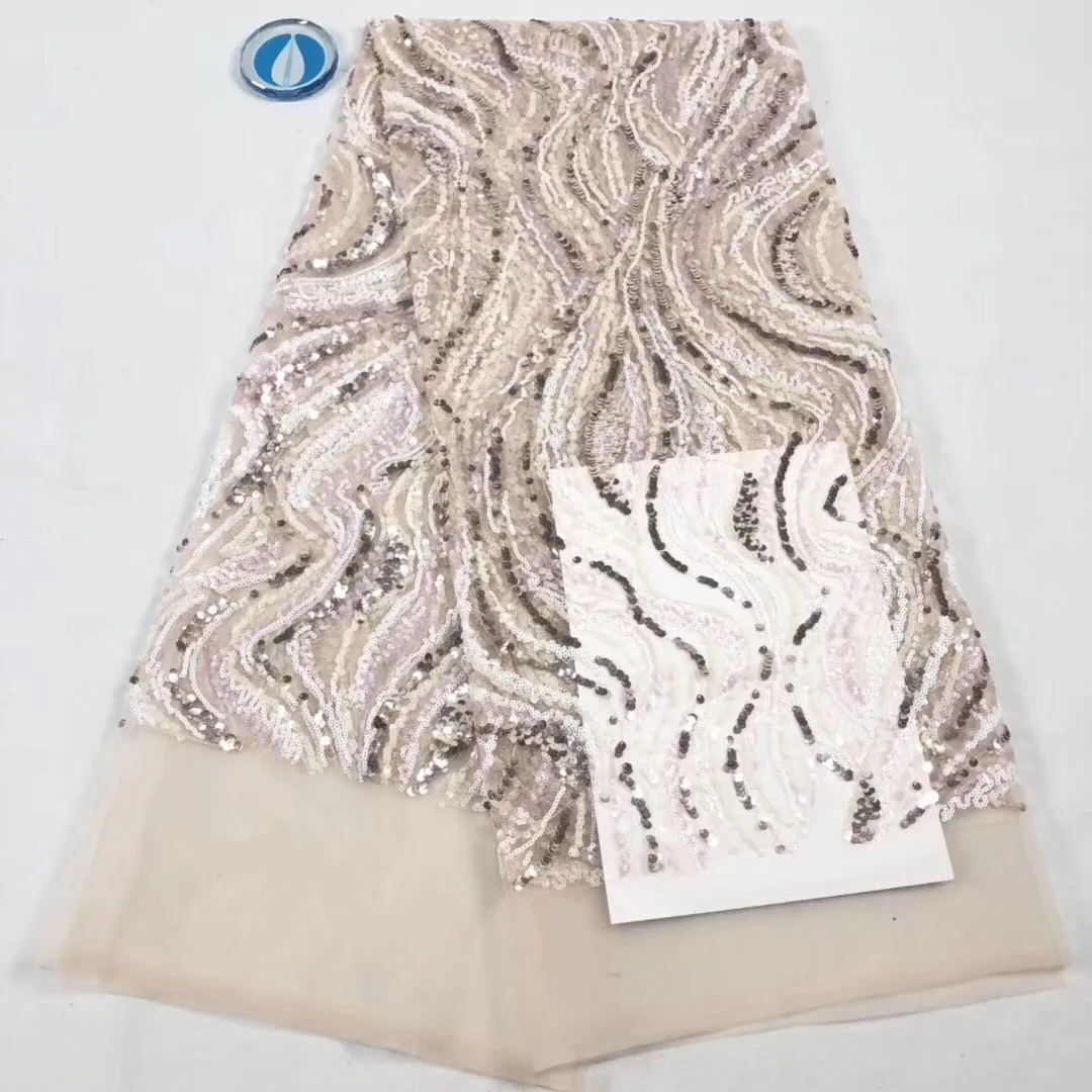 

Best Selling Burgundy Nigerian Sequins Lace Fabrics African Lace Embroidery Tulle French Lace Materials For Women Wedding Dress