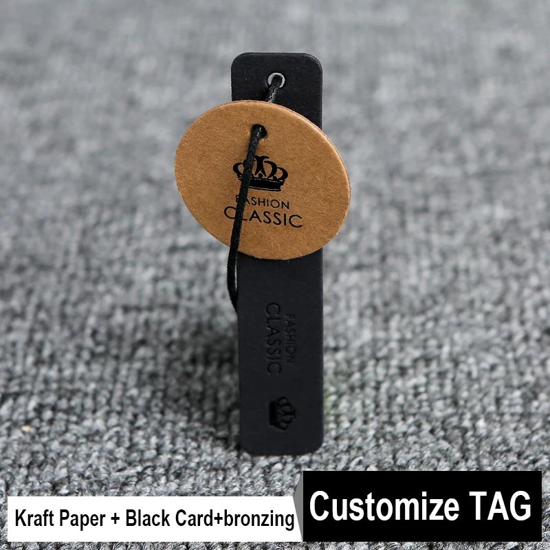 Крафт бумага + черная карточка бронзирование трафаретная печать комплектные