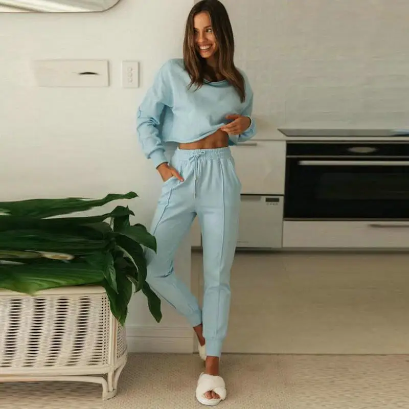 Модный спортивный костюм повседневный женский осень 2020 комплект из двух