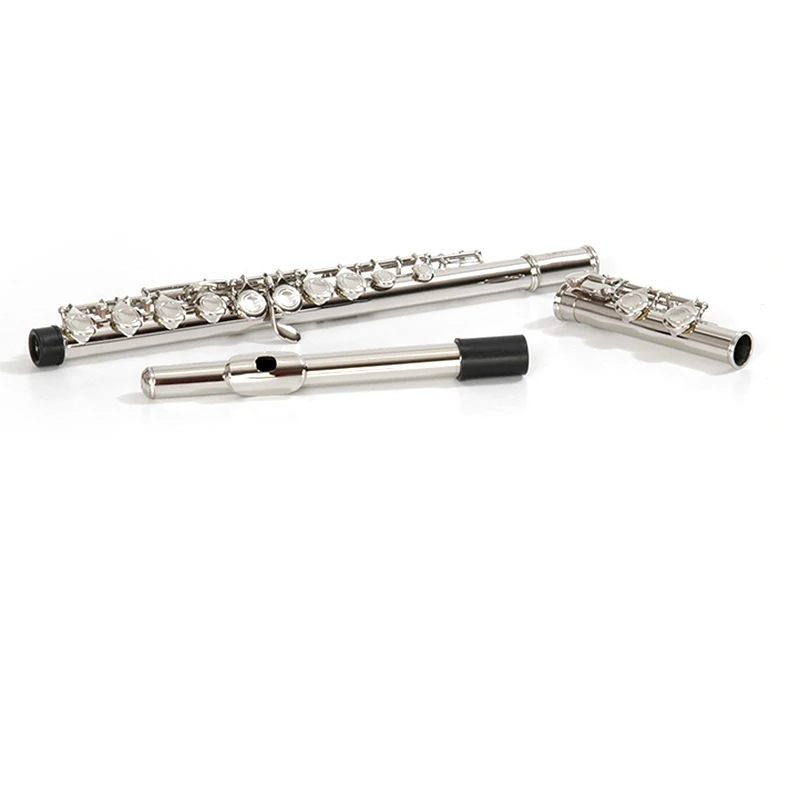 Western Concert Флейта с ключом 16 отверстий Мельхиор музыкальный инструмент салфеткой