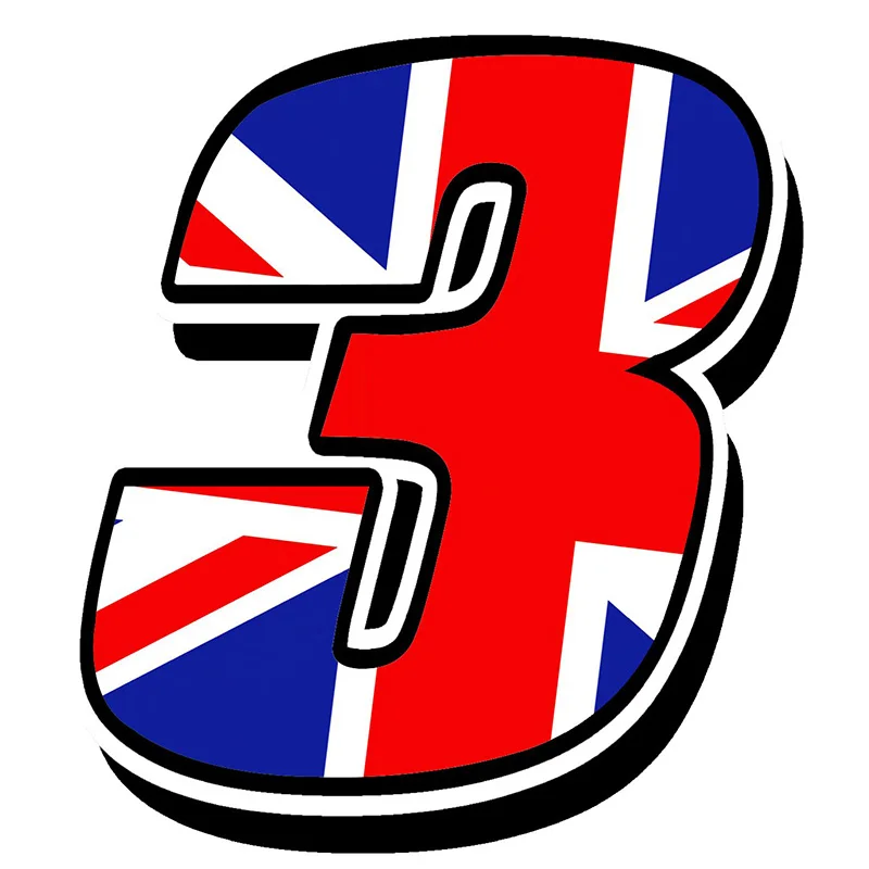 Три Ratels FTC-866 # Стикеры гоночный номера виниловые Великобритания Флаг s Наклейка