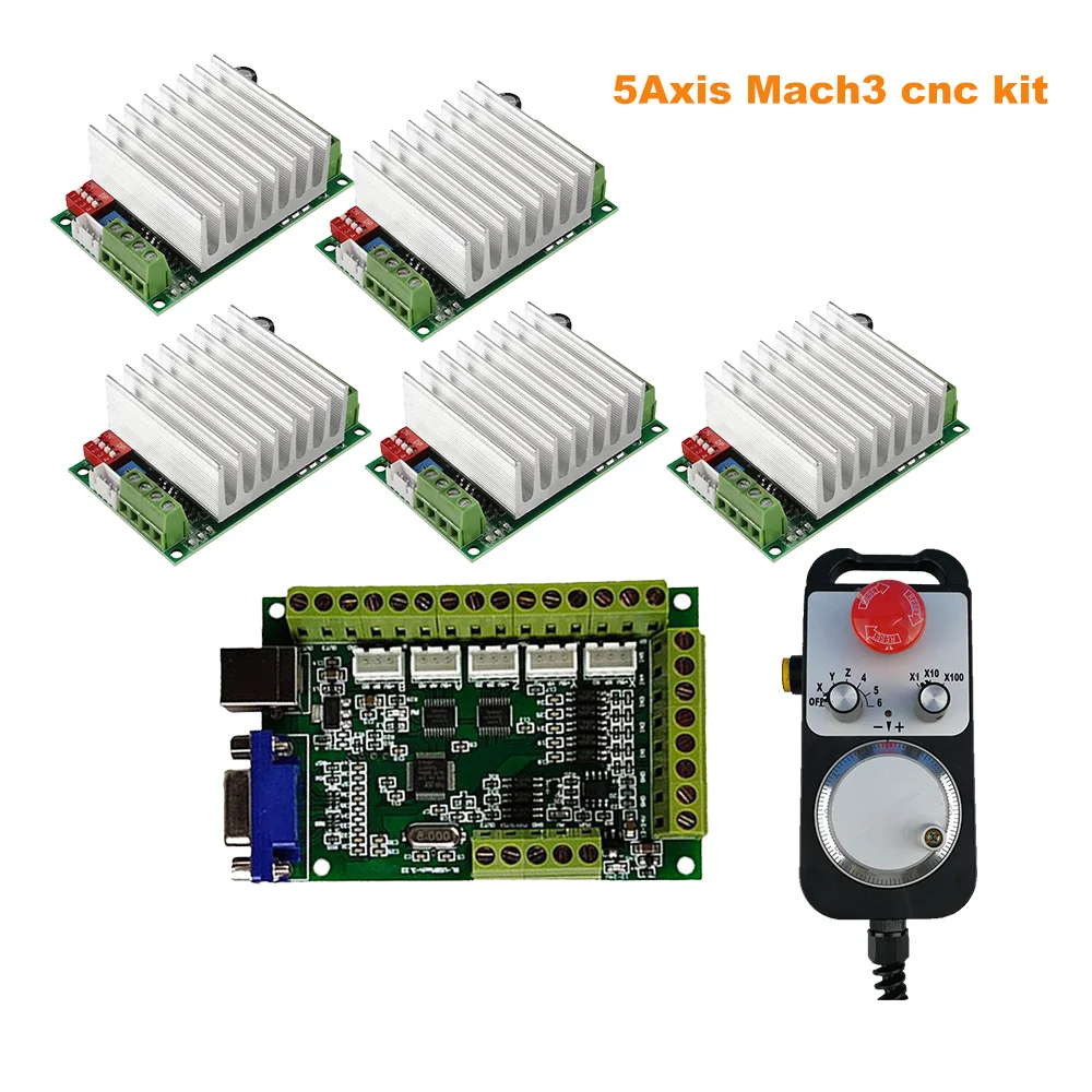 

Mach3 CNC Machining kit 3 Axis 4 Axis 5 Axis TB6600 Stepper Motor Drive Board + 6 Axis Emergency Stop Enable Handwheel
