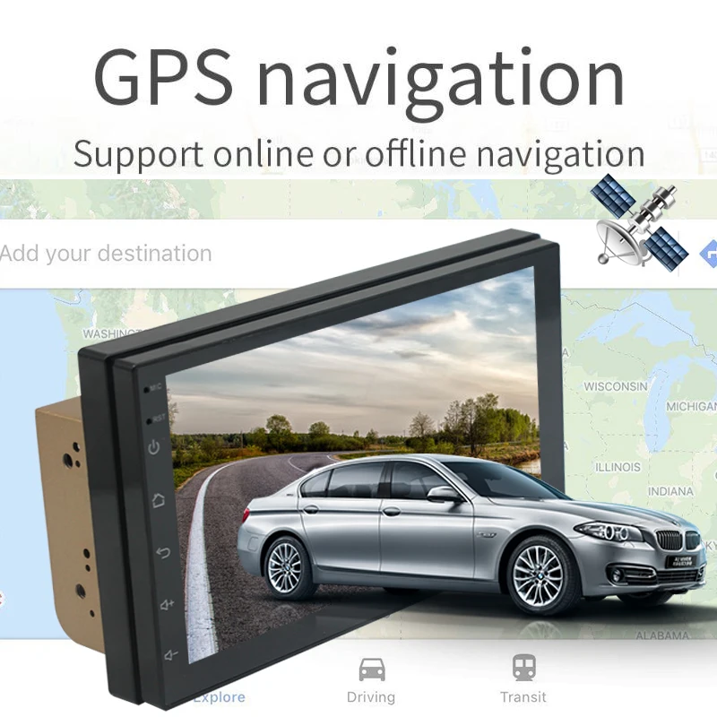 Автомобильный мультимедийный плеер Andriod 8 1 GPS навигация HD Авторадио Wi Fi USB FM 2 Din 7