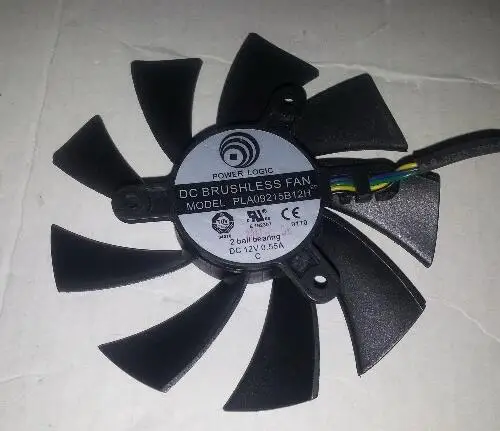 Охлаждающий вентилятор для видеокарты MSI N560, 570, 580GTX, HD6870, Sapphire, HD7970, HD7950, HD7990, 4 провода, 4 контакта