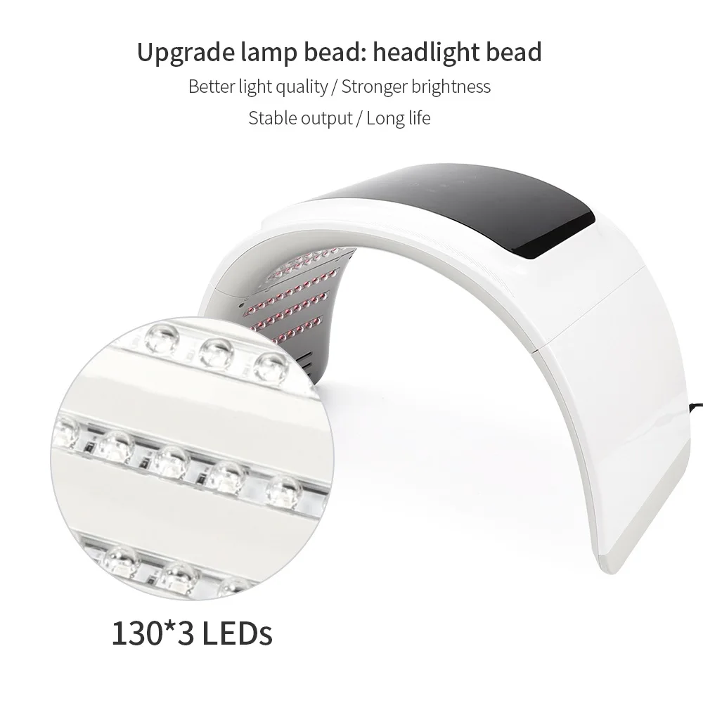 Съемный светодиодный аппарат PDT для омоложения кожи шеи и лица 7 цветов 130 большой