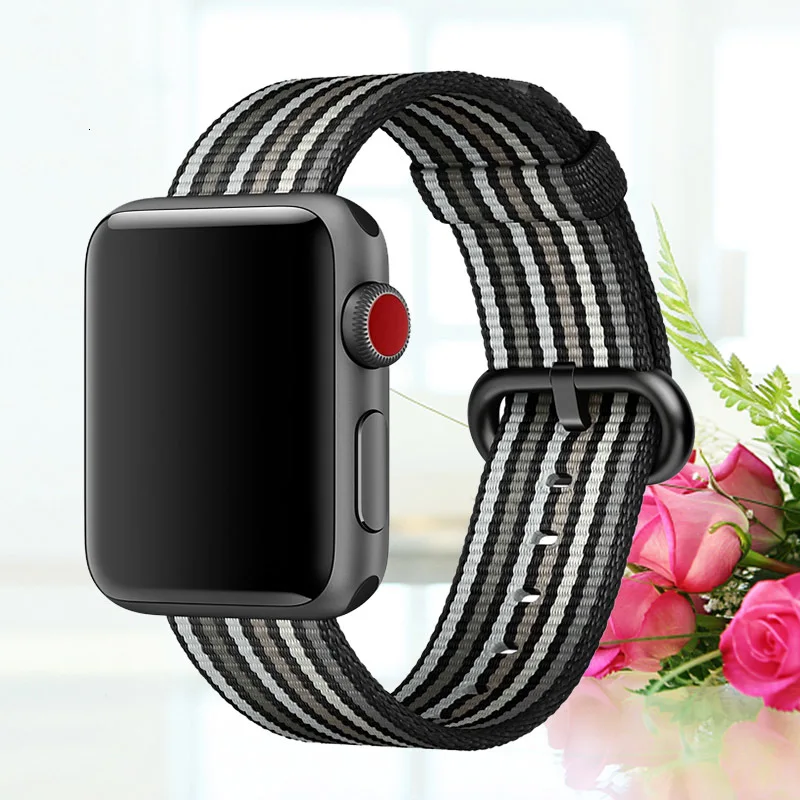Новая нейлоновая Спортивная петля для apple watch серии 5 4 3 ремешок для iWatch 44 мм 42 мм 38 Красочные легкие дышащие Замена