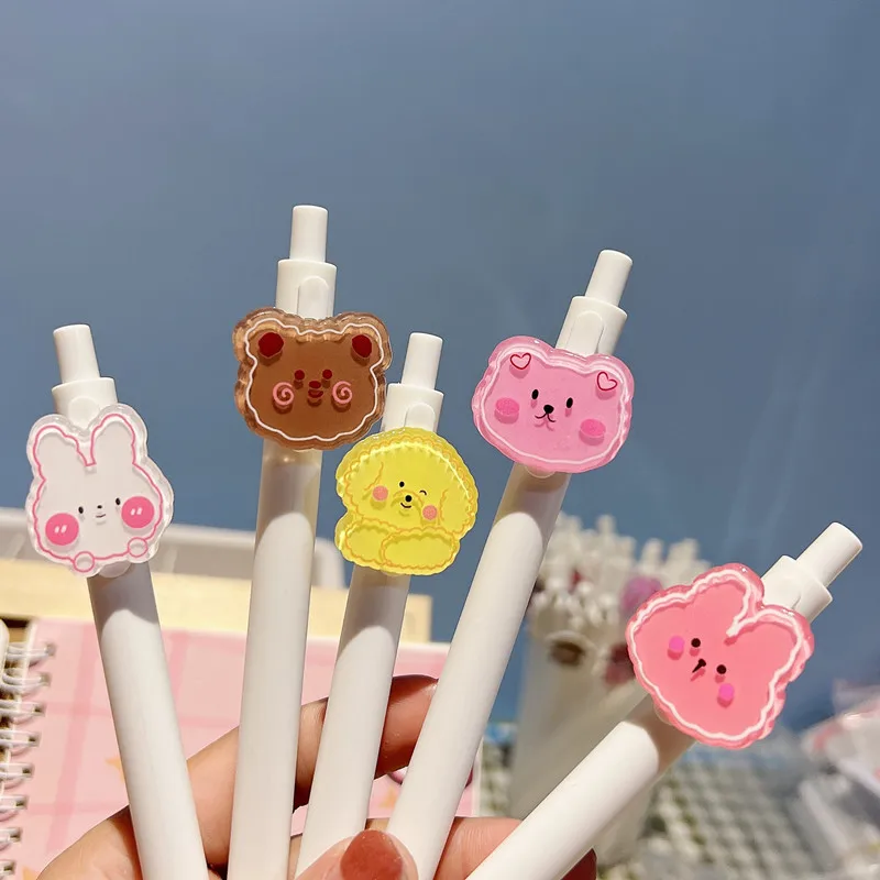 

36 pcs/lot Kawaii Bear Rabbit Press Gel Pen Cute 0.5mm Black ink Signature Pens School Office writing Supply Promotional Gift