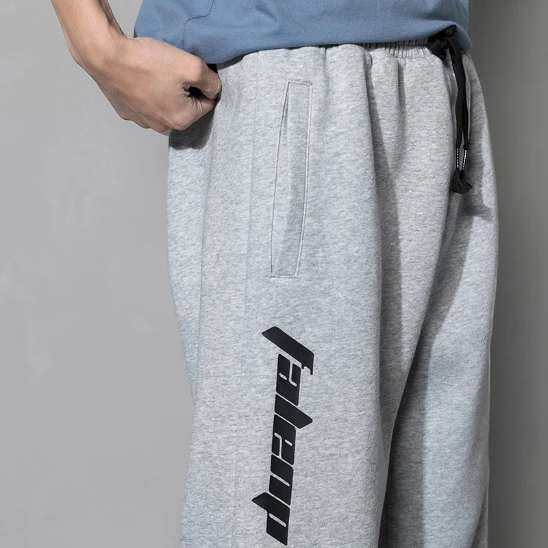 

New Mens Loose Sweatpants Sports Elastic Waist Training Pants Male Solid Color Casual Pencil Trousers Letter Printed Hip Hop