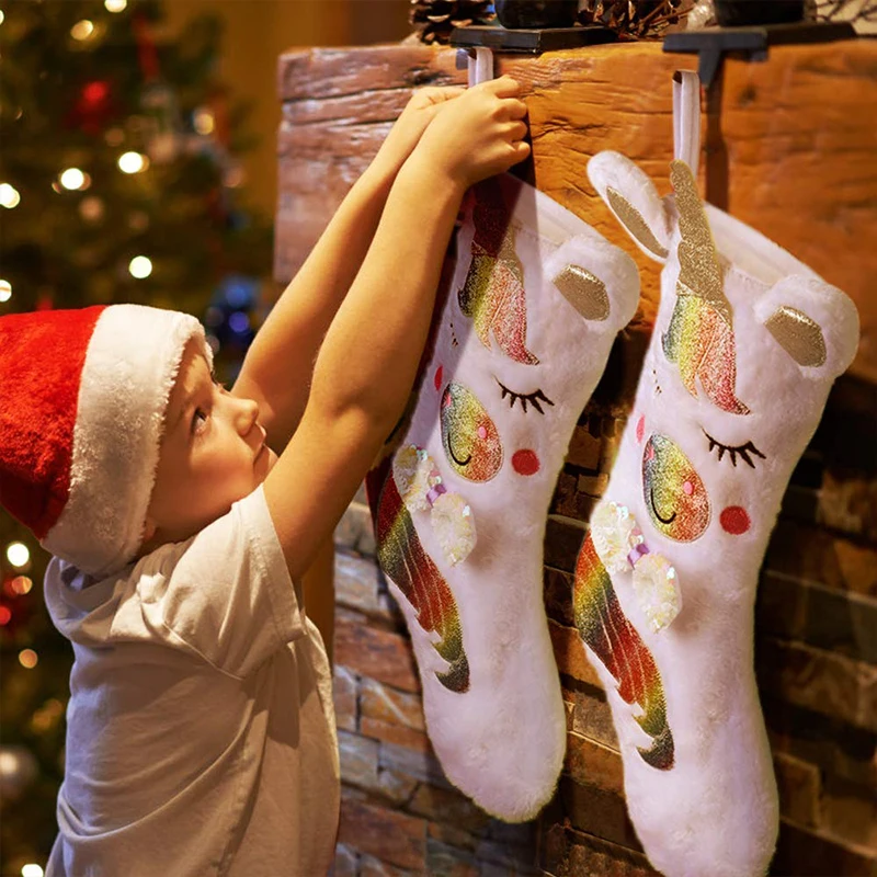 Рождественские чулки подвесные рождественские украшения светодиодный