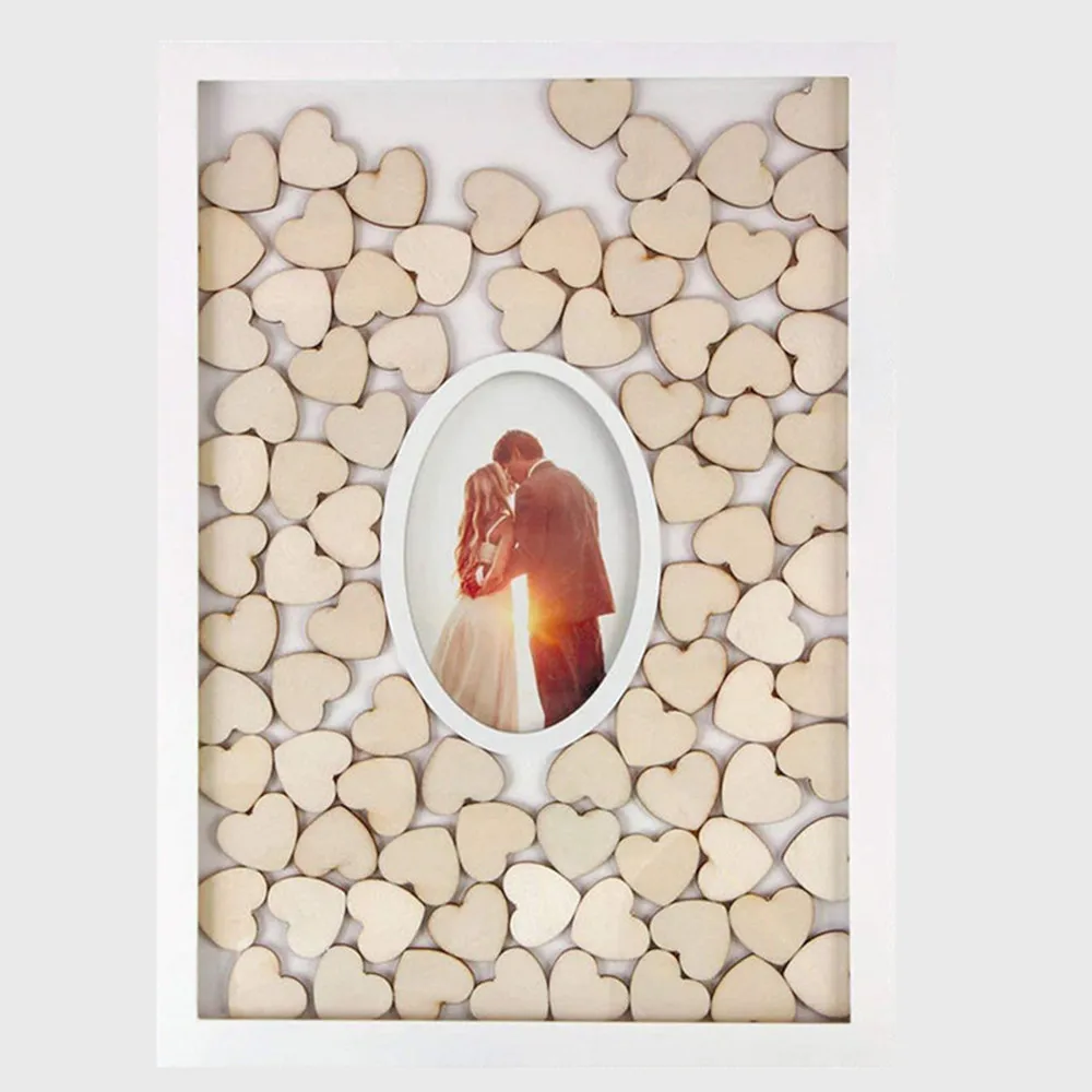 Персонализированные Drop Box Гостевая книга Свадьба знак альтернатива 3D деревянные