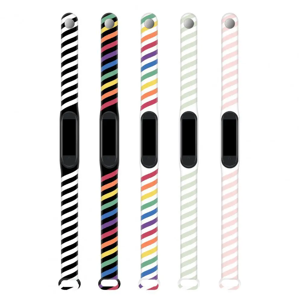 

Подходит для Mi Band 6 5 силиконовый ремешок с радужным принтом Mi 6 5 твист двухцветный умный спортивный фитнес-браслет ремешок для часов