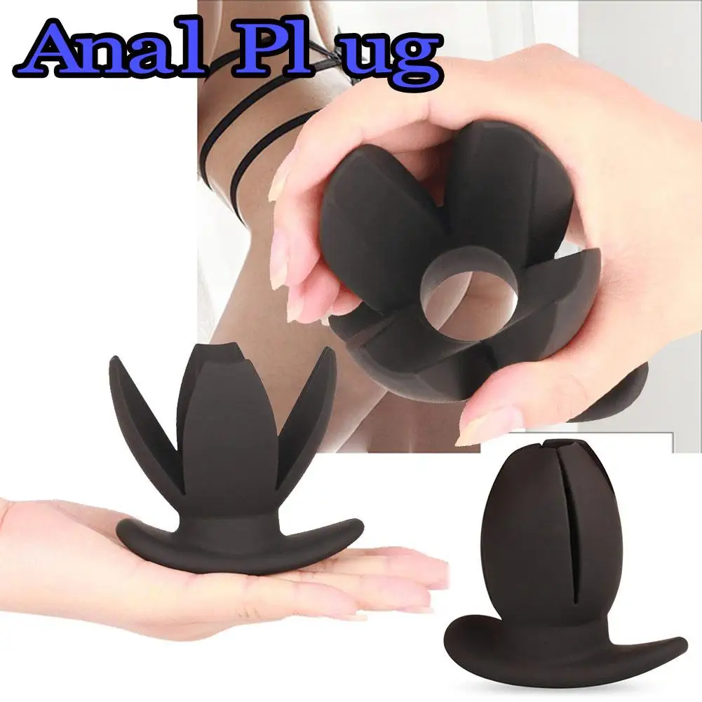 Anal Sexy Toys for Gay Men Women Anus Expansion Plug Cleaning Butt Hollow Petal Silicon Tunnel Vibrators |