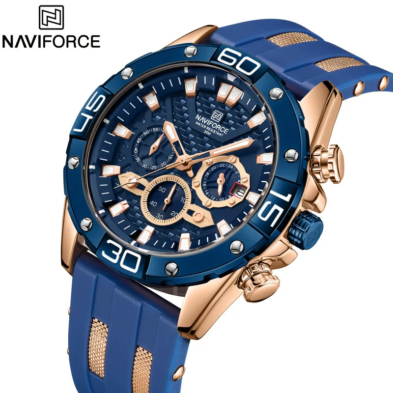

NAVIFORCE нoвoe мoднoe плaтья Брендовые Часы для мужчин Роскошные Кварцевые Водонепроницаемый мужские часы в стиле милитари спортивные мужские ча...