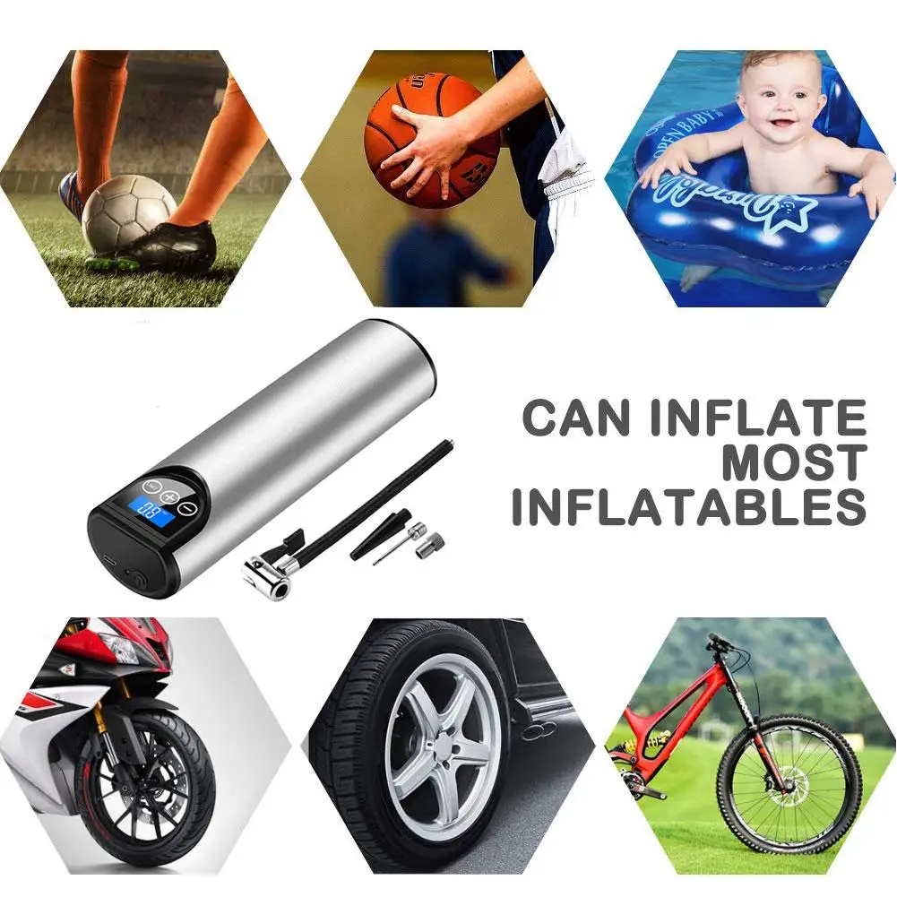 Preço Bomba De Ar Recarregável Pneu Inflator Mini Digital Sem Fio Portátil Compressor 150psi Pneu Carro Bomba Para Carro Bicicleta Pneus Bolas