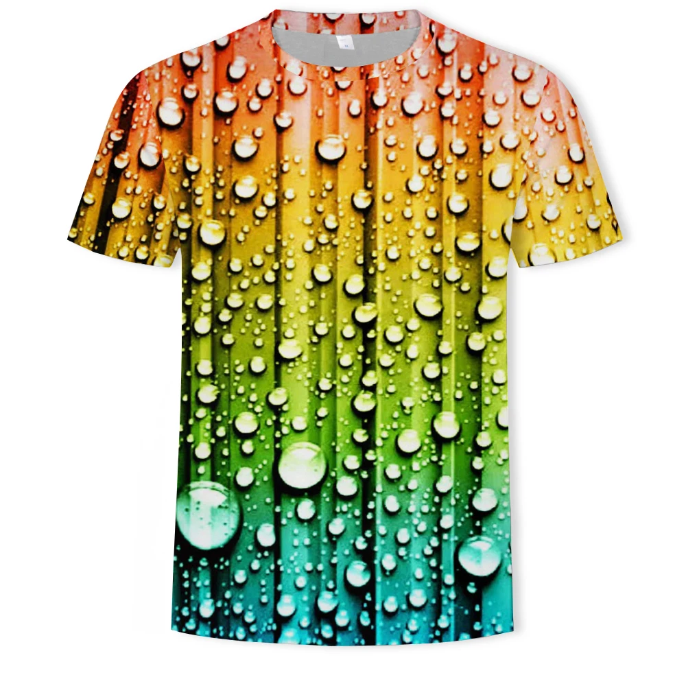 

2021 Fashion New Nen's Dripping Refreshing Pattern Short-Sleeved T-Shirt