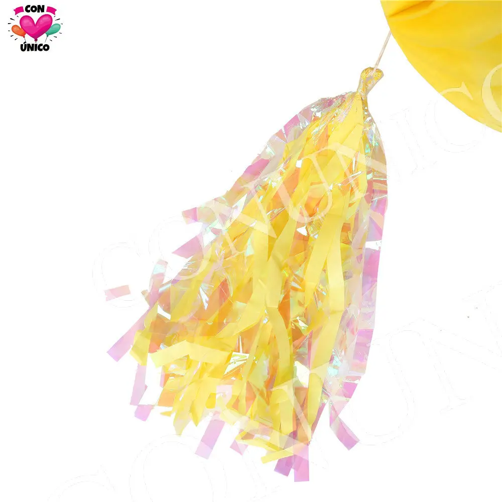 Праздничное украшение Conunico желтые подвесные сотовые шарики кисточки фонари из