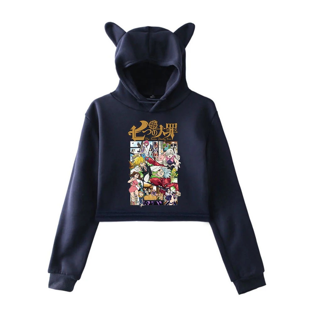 

Autumn New Fashion Cat Ears Ladies Sweatshirt The Seven Deadly Sins Anime Print Girls Sportswear Comfortable Pullover
